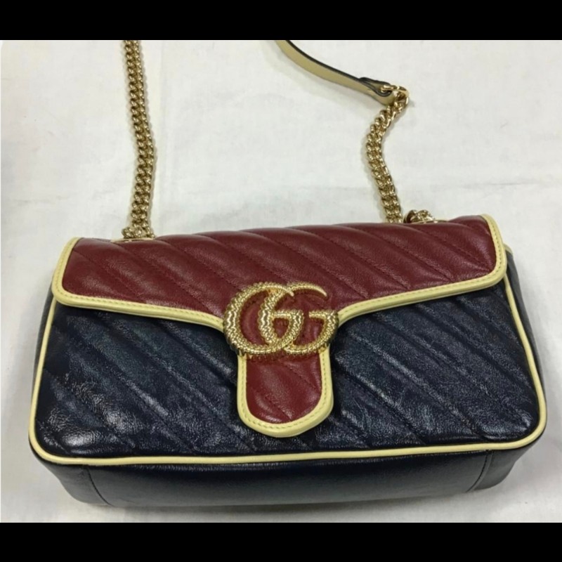 Gucci Marmount 红藍翻蓋相机包-1