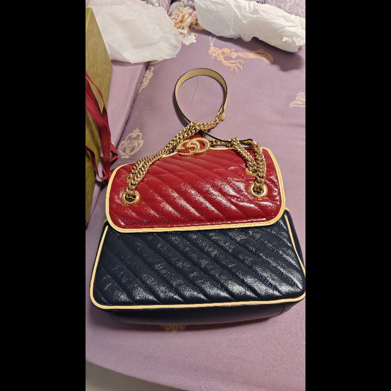 Gucci Marmount 红藍翻蓋相机包-6