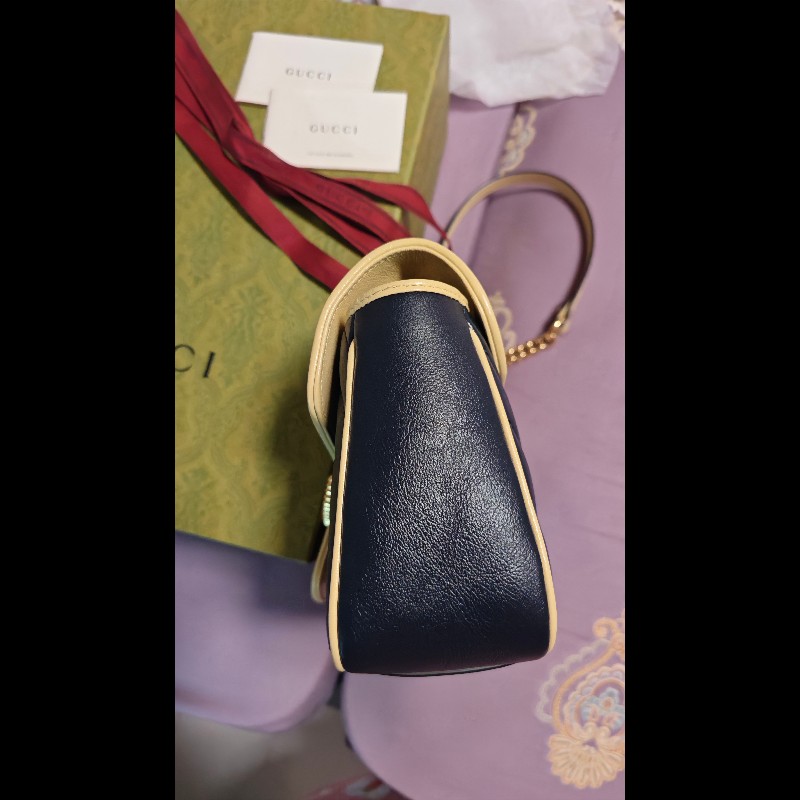 Gucci Marmount 红藍翻蓋相机包-10