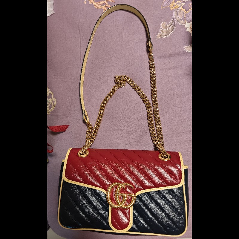 Gucci Marmount 红藍翻蓋相机包-5
