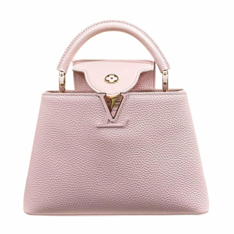 二手路易威登 Capucines BB 肩背包,Taurillon 皮革材質 (M22178) - 粉紅色。女士款。兩用。-2