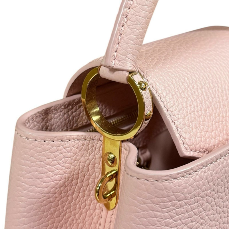 二手路易威登 Capucines BB 肩背包,Taurillon 皮革材質 (M22178) - 粉紅色。女士款。兩用。-7