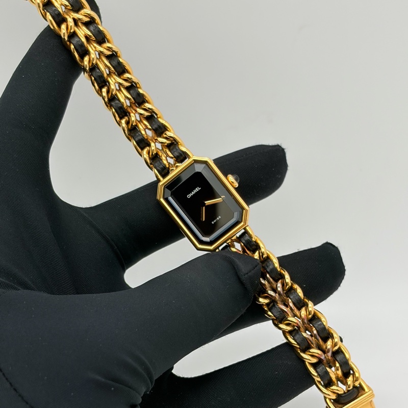 新Chanel香奈兒 中古Premiere黑金方糖女士手錶-0