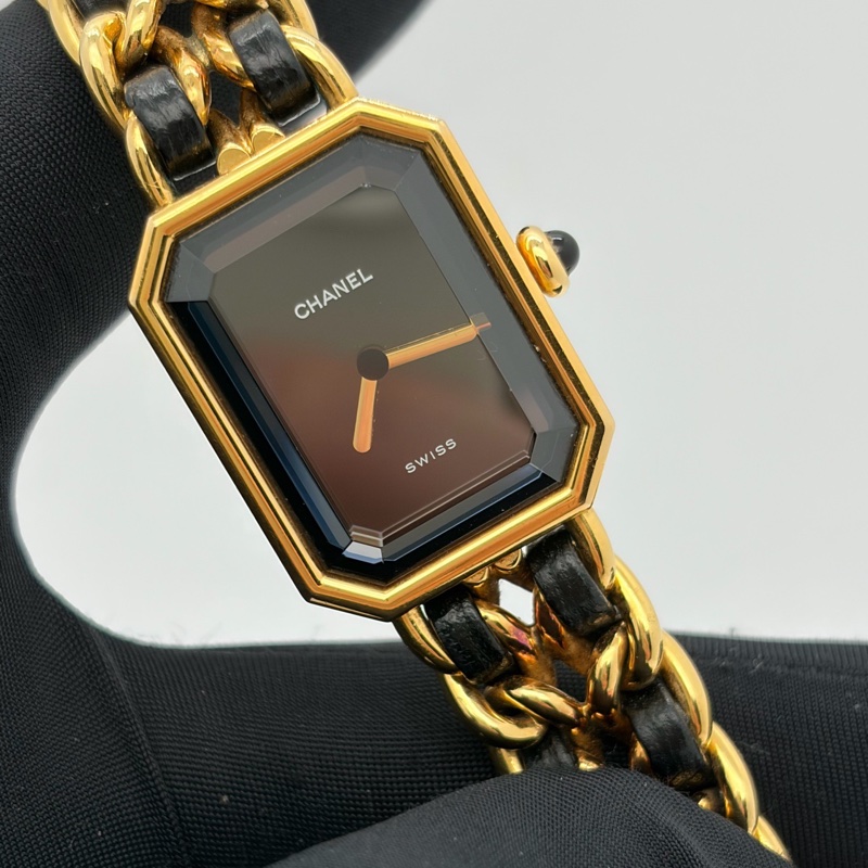 新Chanel香奈兒 中古Premiere黑金方糖女士手錶-2