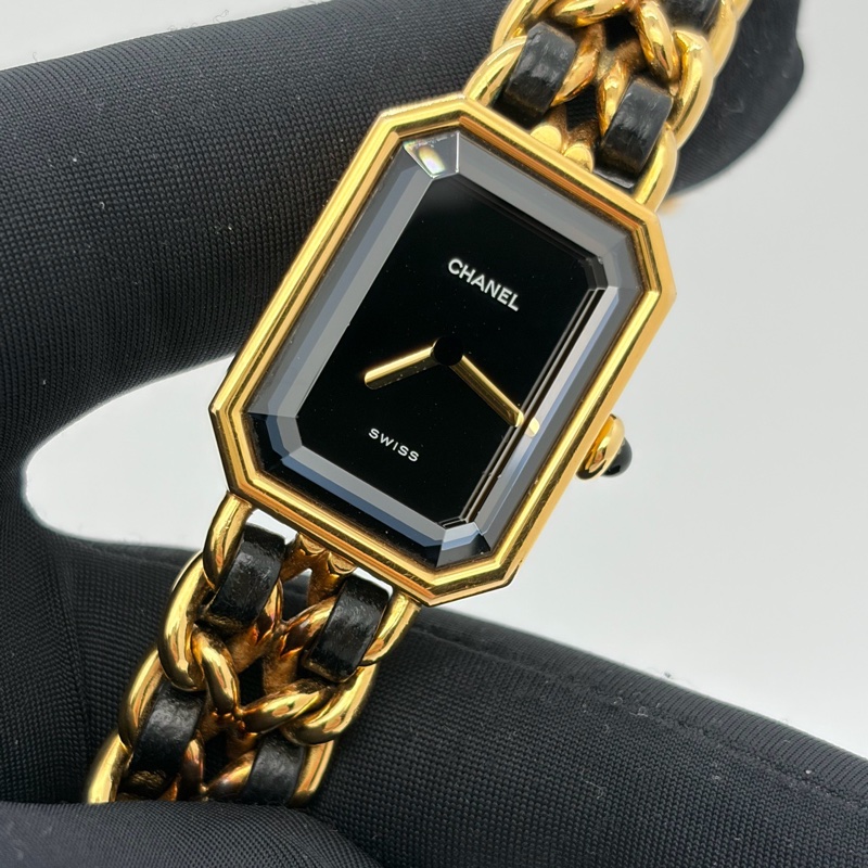 新Chanel香奈兒 中古Premiere黑金方糖女士手錶-3