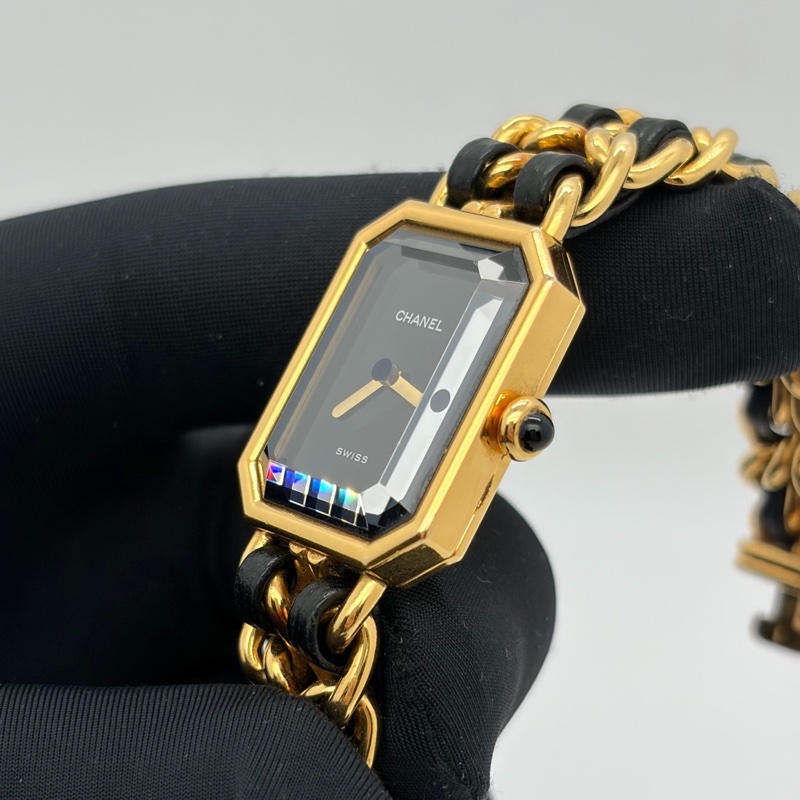 新Chanel香奈兒 中古Premiere黑金方糖女士手錶-12