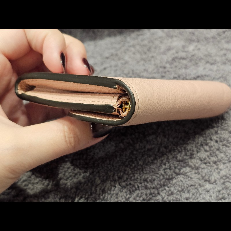 Louis Vuitton M81520 ROSALIE 皮革釦式短夾零錢包 粉色-8