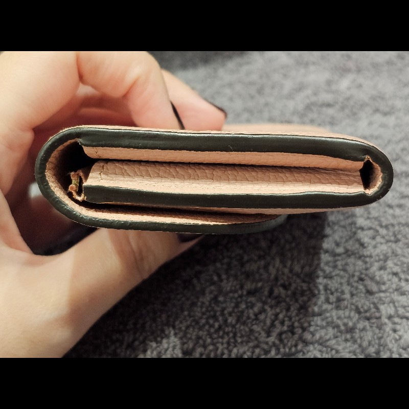 Louis Vuitton M81520 ROSALIE 皮革釦式短夾零錢包 粉色-12