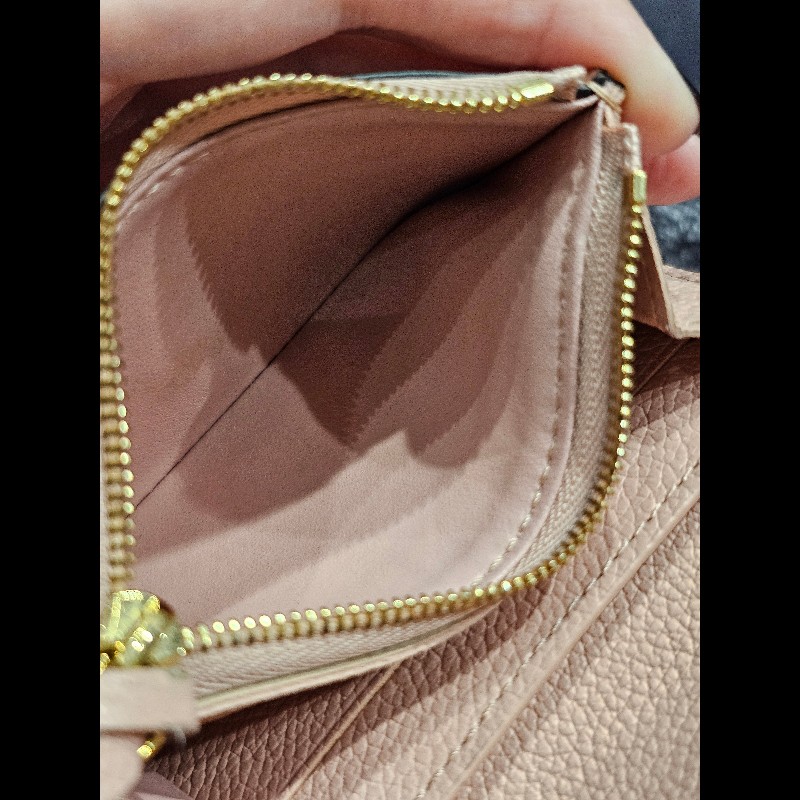 Louis Vuitton M81520 ROSALIE 皮革釦式短夾零錢包 粉色-17