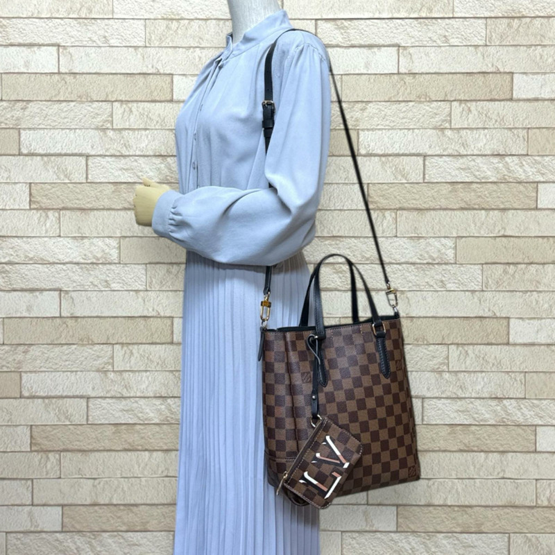 二手路易威登 Belmont NV BB Damier 背包背包 N60348,棕色,女士。-1