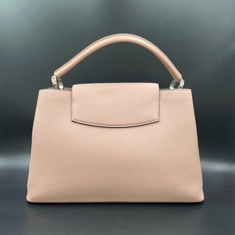 路易威登/Louis Vuitton 粉色荔枝紋Capuciness大號手提包-1