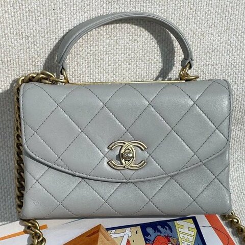 香奈兒/Chanel 灰金Trendy手提鏈條斜背包