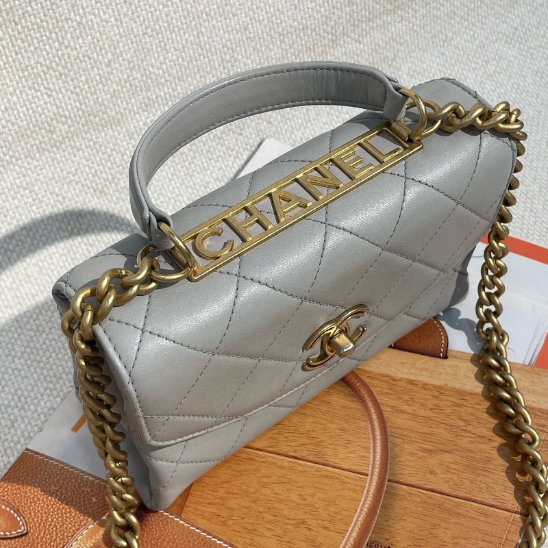 香奈兒/Chanel 灰金Trendy手提鏈條斜背包-2