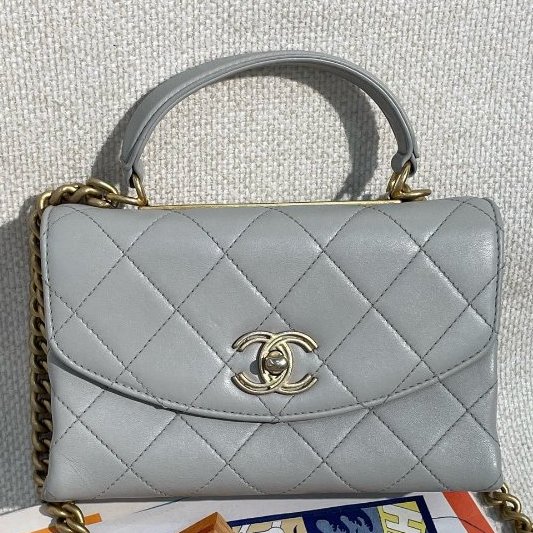 香奈兒/Chanel 灰金Trendy手提鏈條斜背包-5