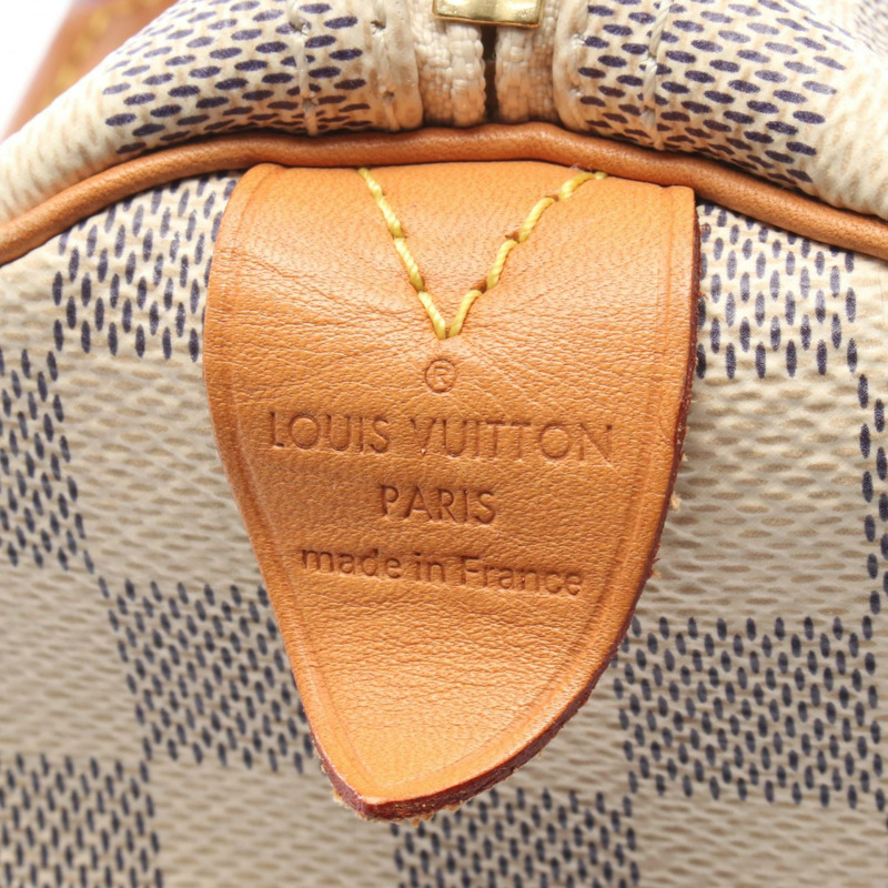 路易威登 Speedy 30 手提包 N41370 Damier Azur 白色皮革二手女款-3