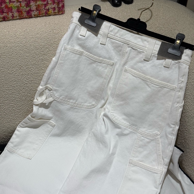 全新Chanel 26P白色牛仔褲 36碼-2