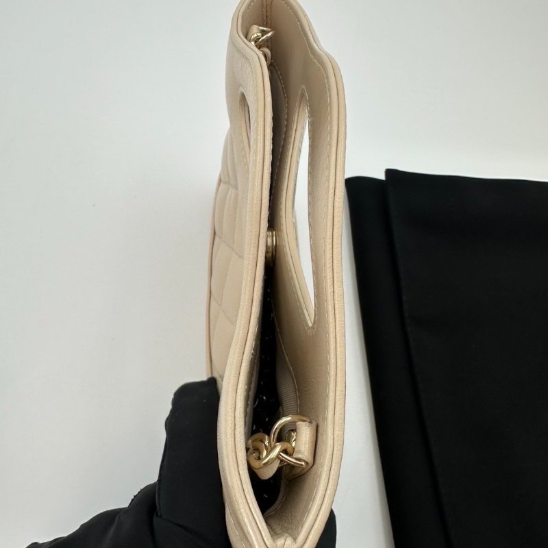 閒置芯片款 香奈兒/Chanel 31Bag Nano金扣菱格紋皮穿鏈條 羊皮材質-4