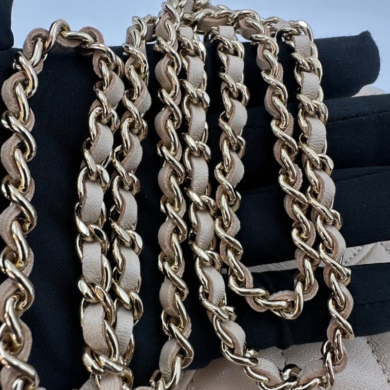 閒置芯片款 香奈兒/Chanel 31Bag Nano金扣菱格紋皮穿鏈條 羊皮材質-12