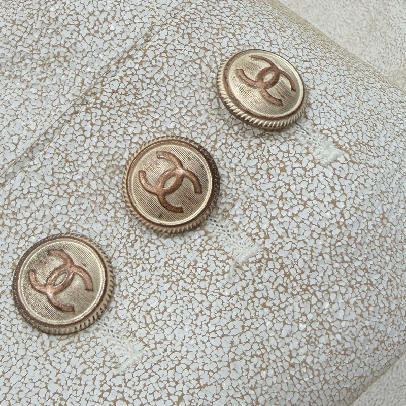 CHANEL 香奈兒 vintage 象牙白 羊皮 皮衣 皮外套 夾克 短大衣-21