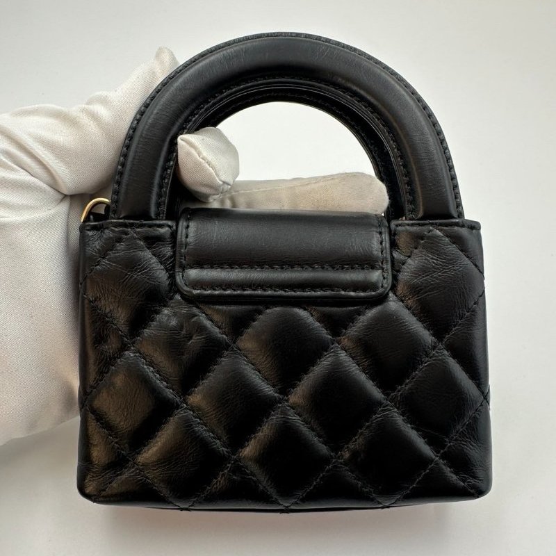 芯片款 香奈兒/Chanel Kelly Nano 超迷你金標菱格鏈條帶手柄 油蠟牛皮-1