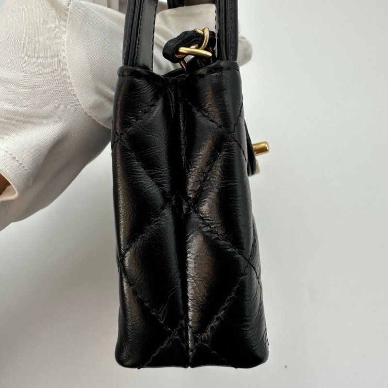 芯片款 香奈兒/Chanel Kelly Nano 超迷你金標菱格鏈條帶手柄 油蠟牛皮-2