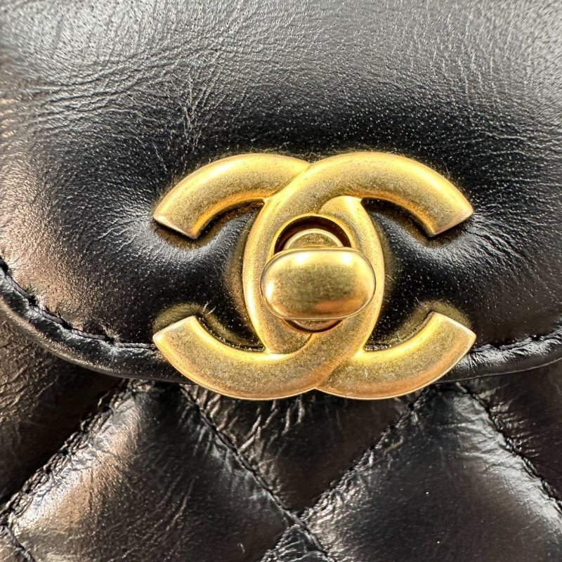 芯片款 香奈兒/Chanel Kelly Nano 超迷你金標菱格鏈條帶手柄 油蠟牛皮-13