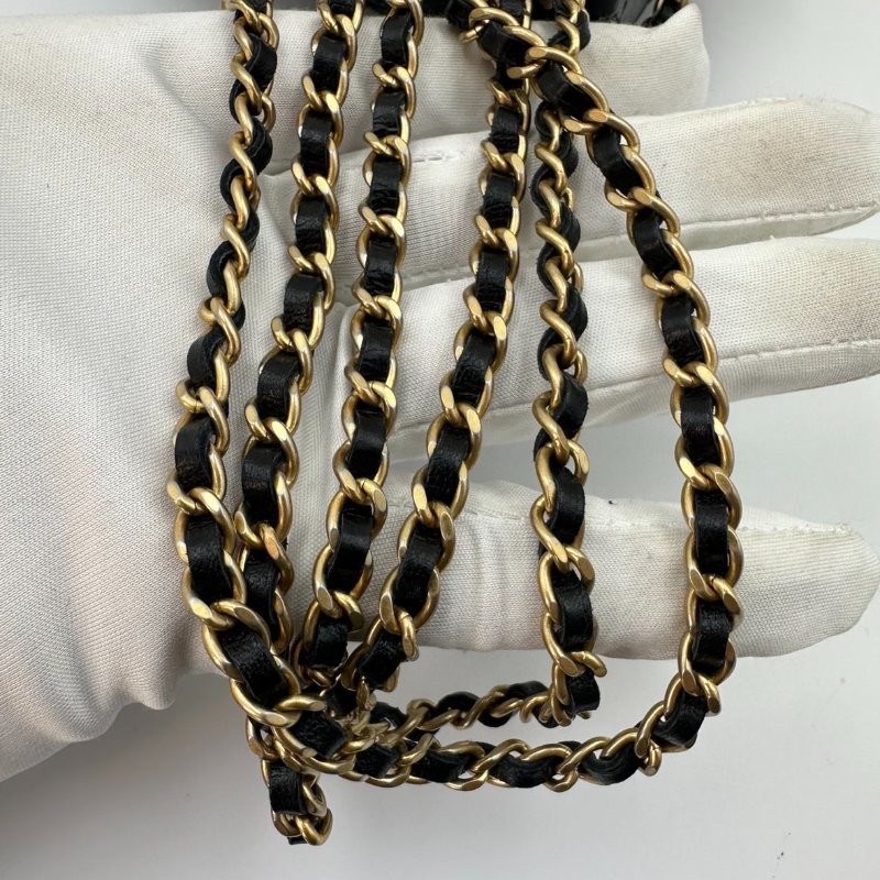 芯片款 香奈兒/Chanel Kelly Nano 超迷你金標菱格鏈條帶手柄 油蠟牛皮-14