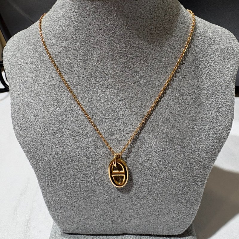 Hermes經典Farandole系列豬鼻子LOGO項鍊-0