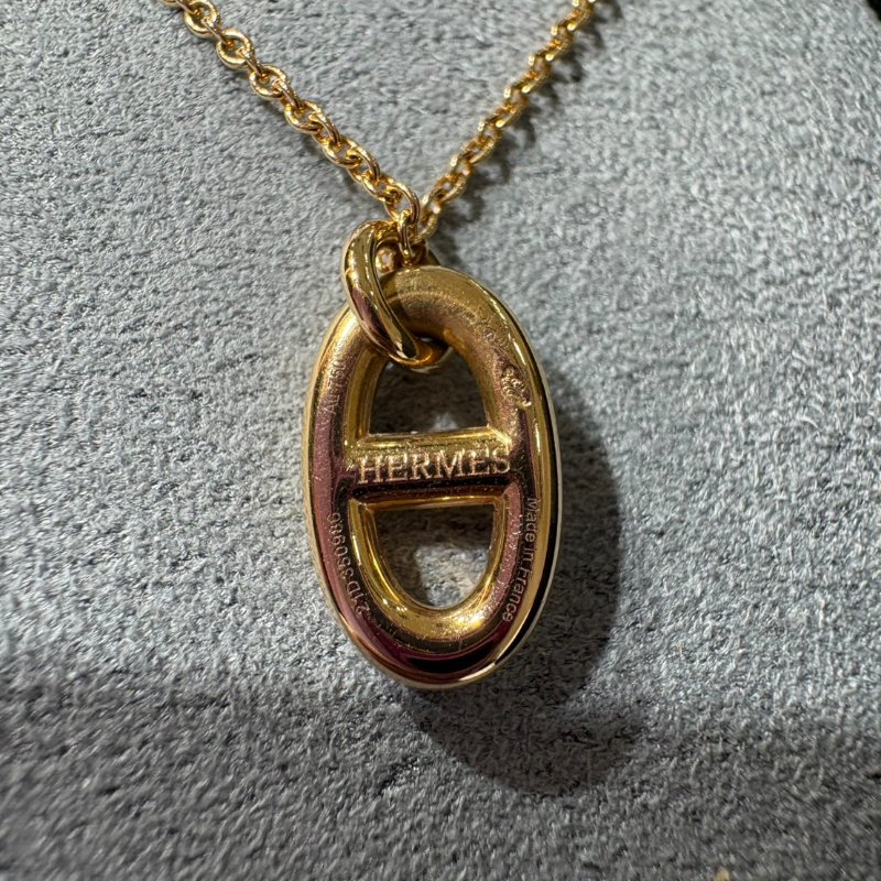 Hermes經典Farandole系列豬鼻子LOGO項鍊-6