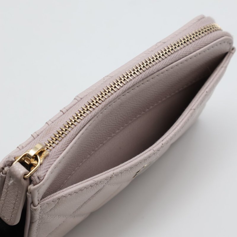 CHANEL L型拉鍊零錢卡片包 - 粉金-3