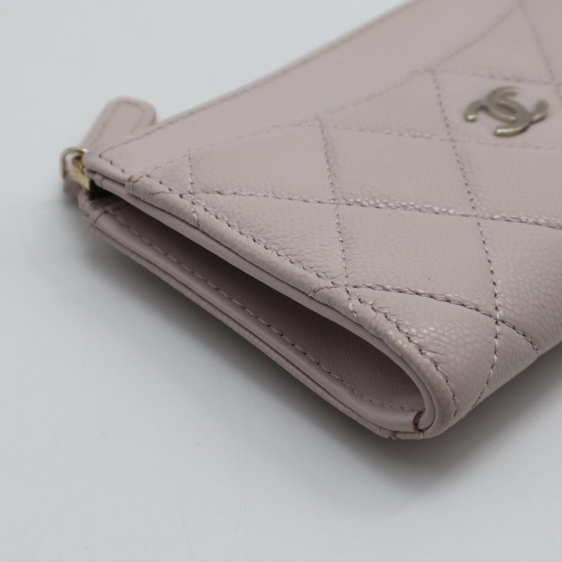 CHANEL L型拉鍊零錢卡片包 - 粉金-8