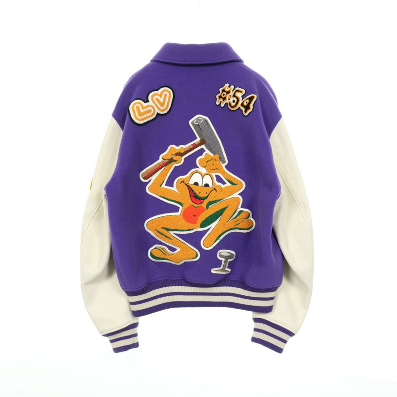 路易威登 多片拼接皮革棒球外套 #48 RM222MJYHNL90E 羊毛-1