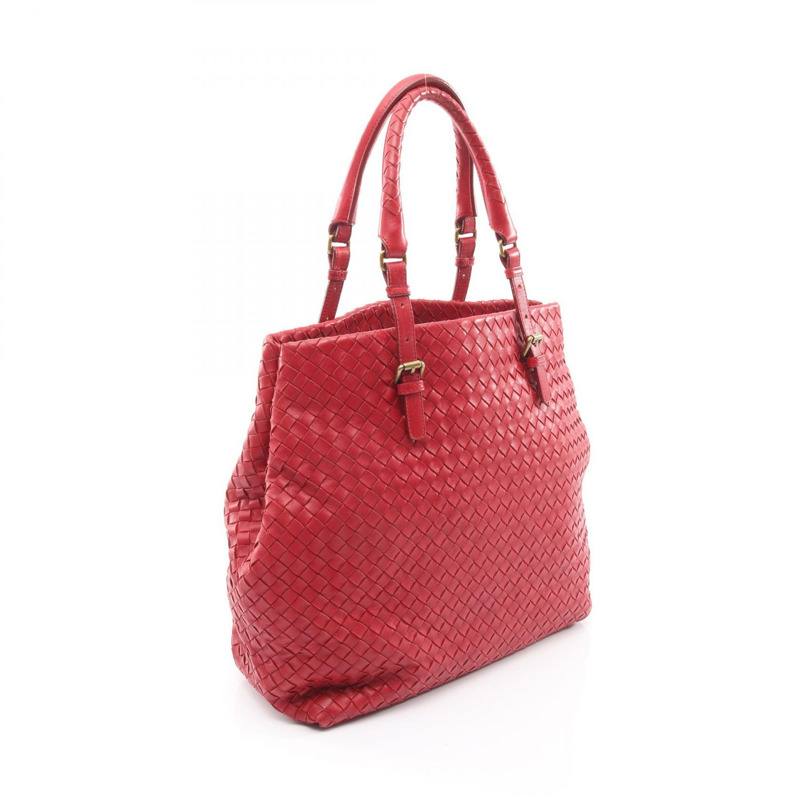 BALENCIAGA Intrecciato 編織手提包 179635 紅色皮革 二手 女士-1