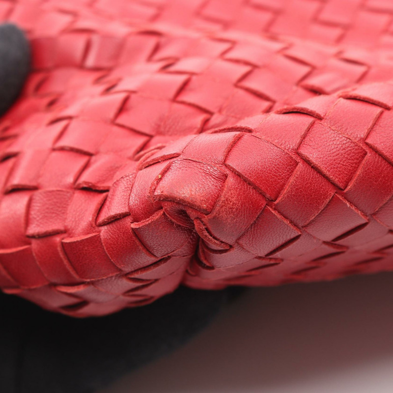 BALENCIAGA Intrecciato 編織手提包 179635 紅色皮革 二手 女士-7