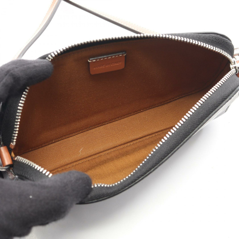 CELINE Triomphe Horizontal Pouch Shoulder Bag 10L272DM5 帆布黑色棕色二手-2