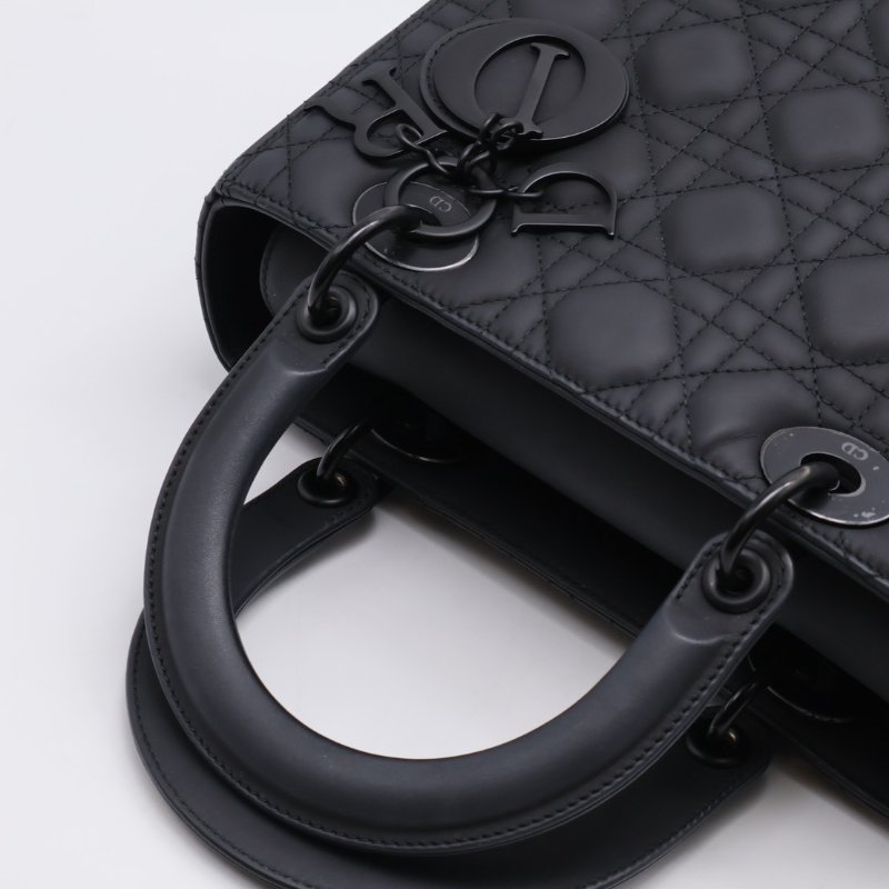 DIOR Lady dior 藤格紋戴妃包 - 中號So black-6