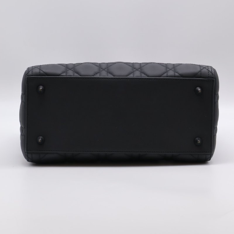 DIOR Lady dior 藤格紋戴妃包 - 中號So black-9