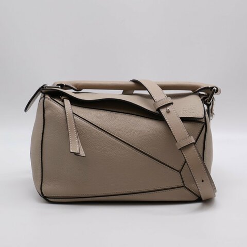 LOEWE Puzzle小牛皮手袋 - 小號米色