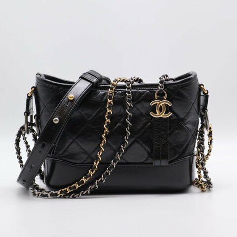 CHANEL 雙鍊條流浪包 - 小號黑26開