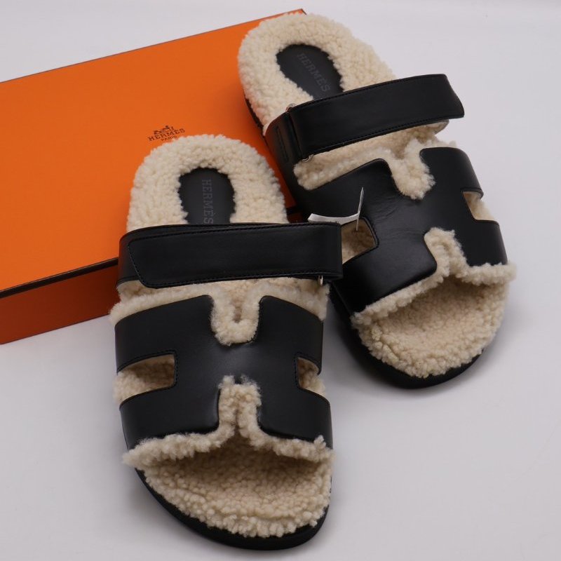 HERMES Chypre 泰迪拖鞋 - 黑 40-0