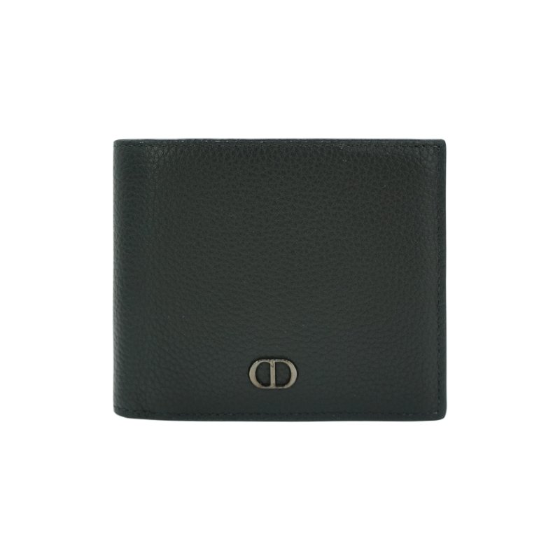 Dior Icon 粒紋牛皮8卡對折短夾(黑)-0