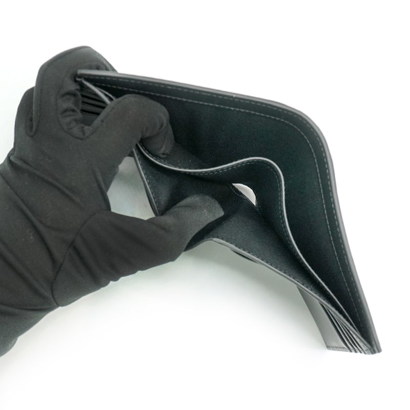 Dior Icon 粒紋牛皮8卡對折短夾(黑)-5