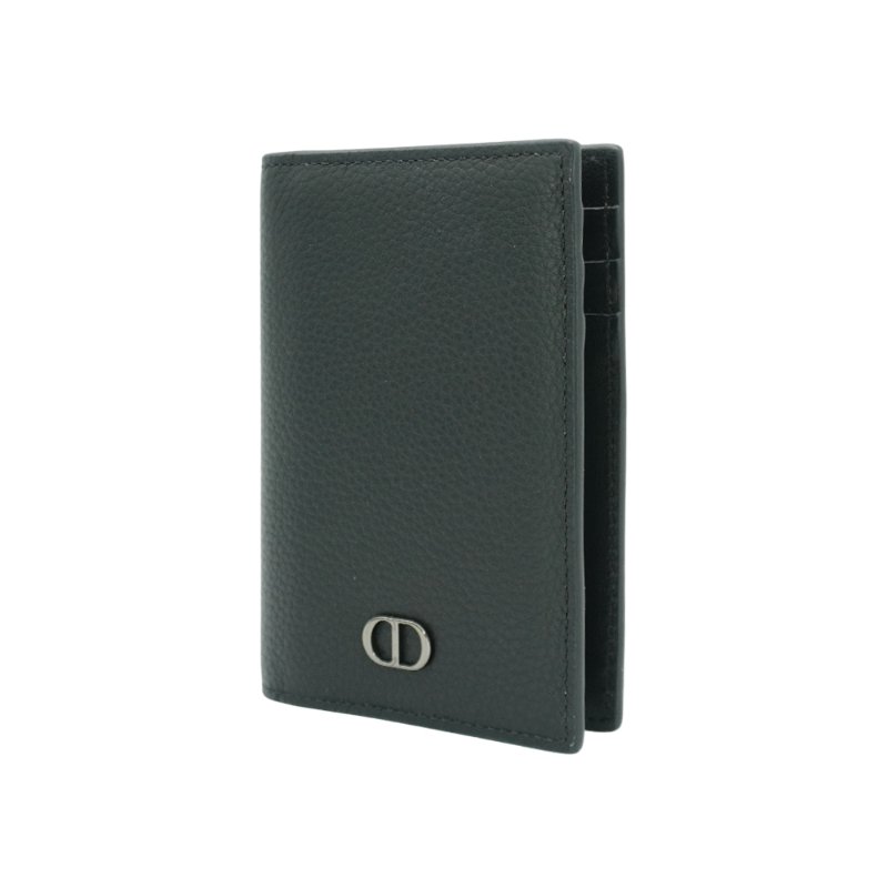 Dior Icon 粒紋牛皮對開卡夾(黑)-1