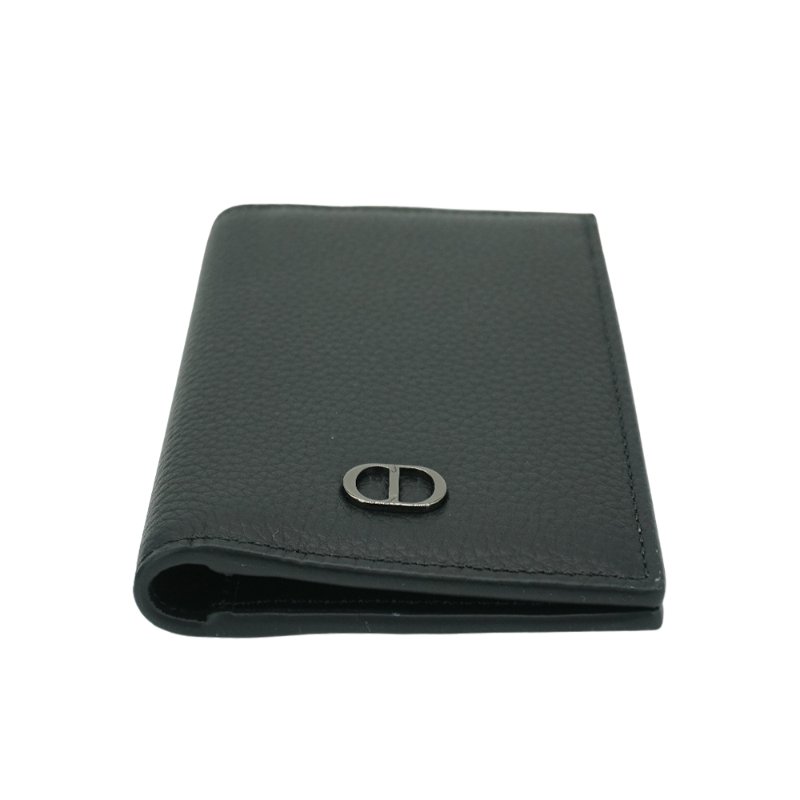 Dior Icon 粒紋牛皮對開卡夾(黑)-3