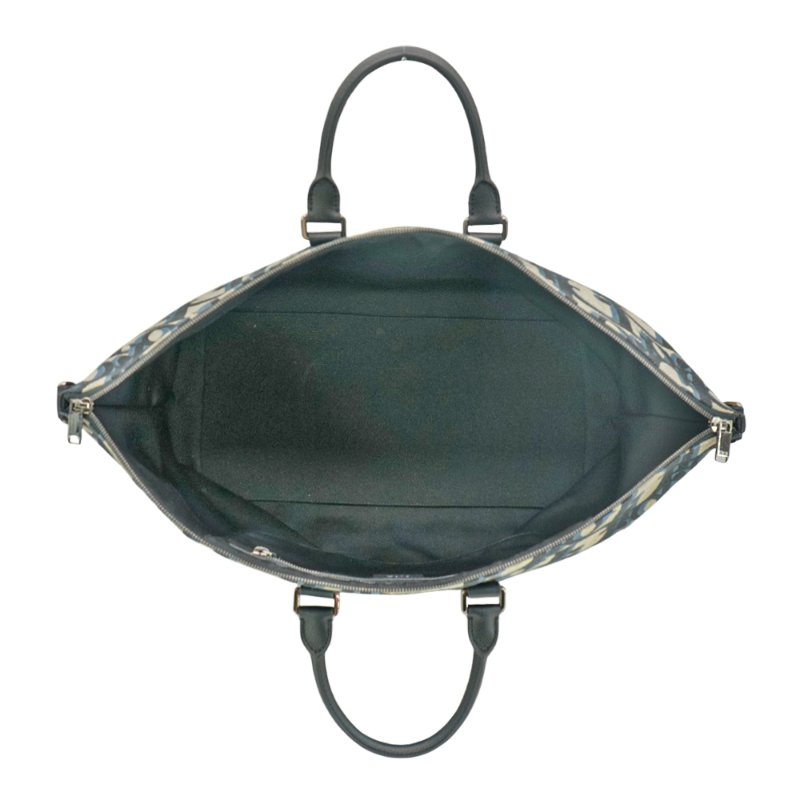 Dior Weekender 40 Oblique 緹花布拼小牛皮二用旅行袋-40cm(米/黑)-4