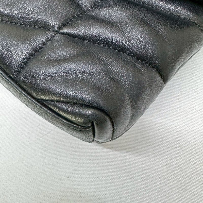 YSL Mini Puffer黑金羊皮鏈包-8