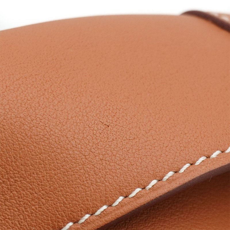 Hermes 展示品 Glenan To Go Swift牛皮銀釦斜背包(棕)-6