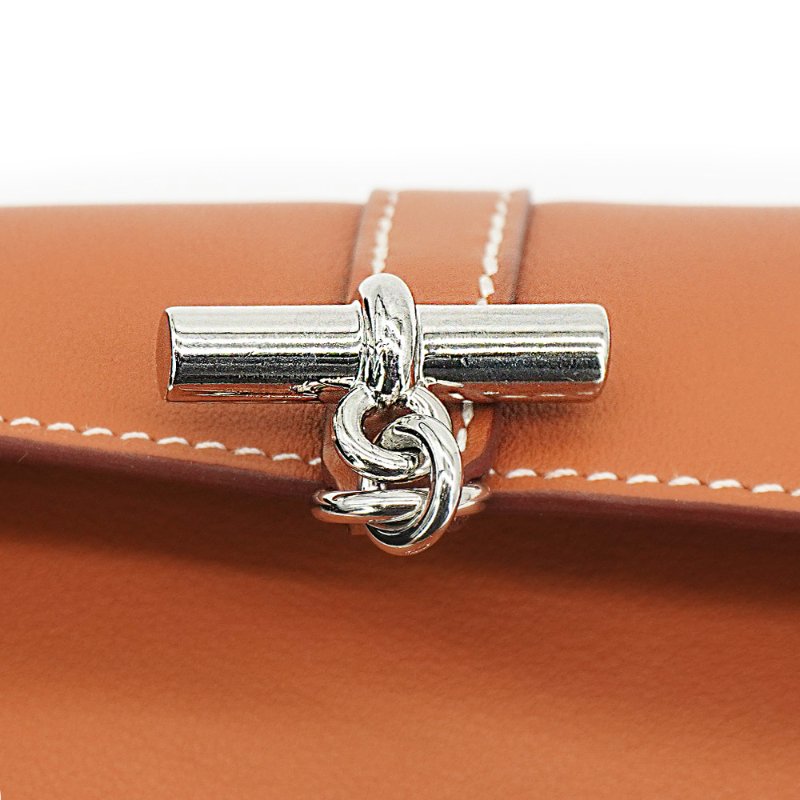 Hermes 展示品 Glenan To Go Swift牛皮銀釦斜背包(棕)-7