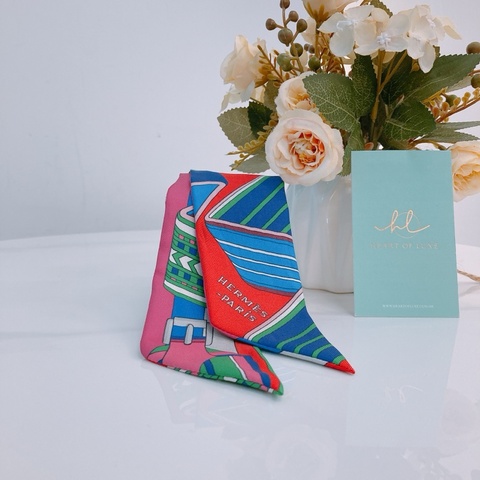 MS0536 HERMES 愛馬仕皮帶圖案小絲巾TWILLY SANGLES EN ZIGZAG