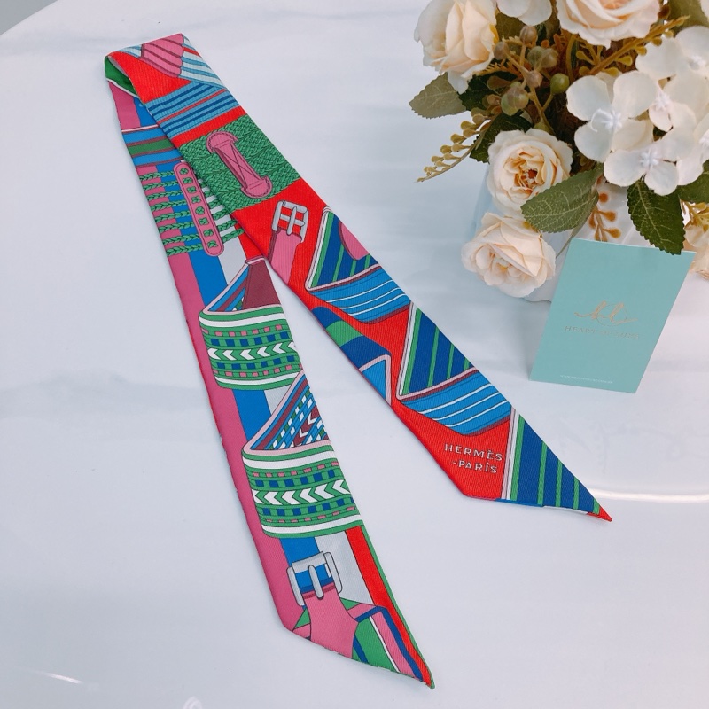 MS0536 HERMES 愛馬仕皮帶圖案小絲巾TWILLY SANGLES EN ZIGZAG-1